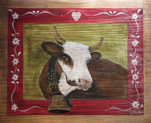 Nathalie RENZACCI - Pintura del País Retrato de la vaca : Bijou